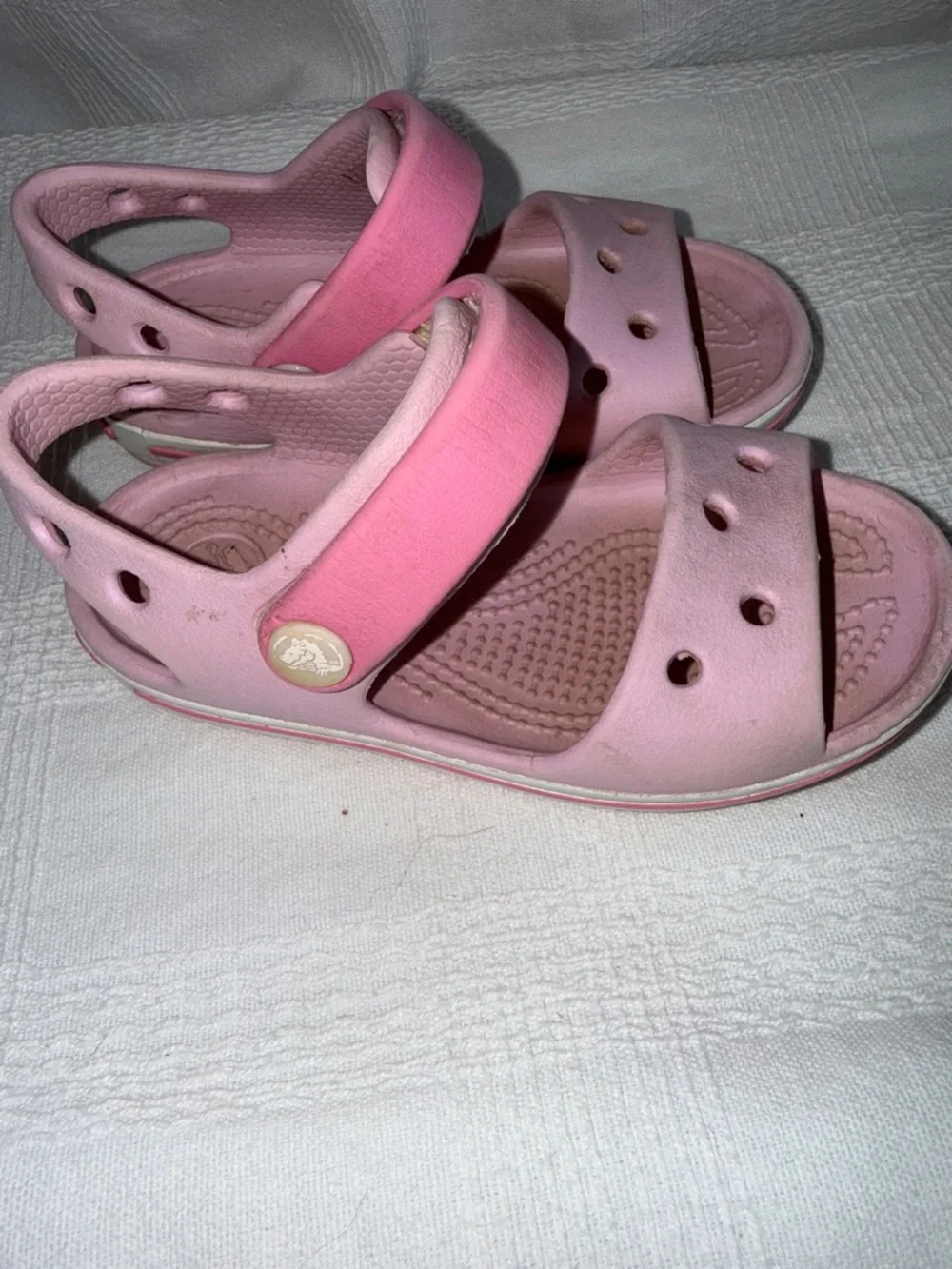 CROCS Kids Pink Dual-Strap Sandals size C7